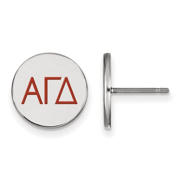 Sterling Silver Alpha Gamma Delta Enamel Post Earrings - Picture 1 of 3